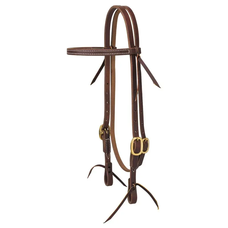 Weaver Oiled Harness Leather Browband Horse Headstall, Full