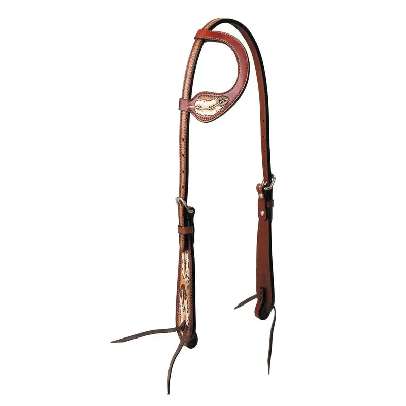 Turquoise Cross Coco Feather Sliding Ear Headstall