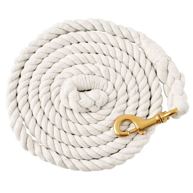 Jeffers Solid Cotton Horse Lead Ropes with Brass Bolt Snap, 10' L