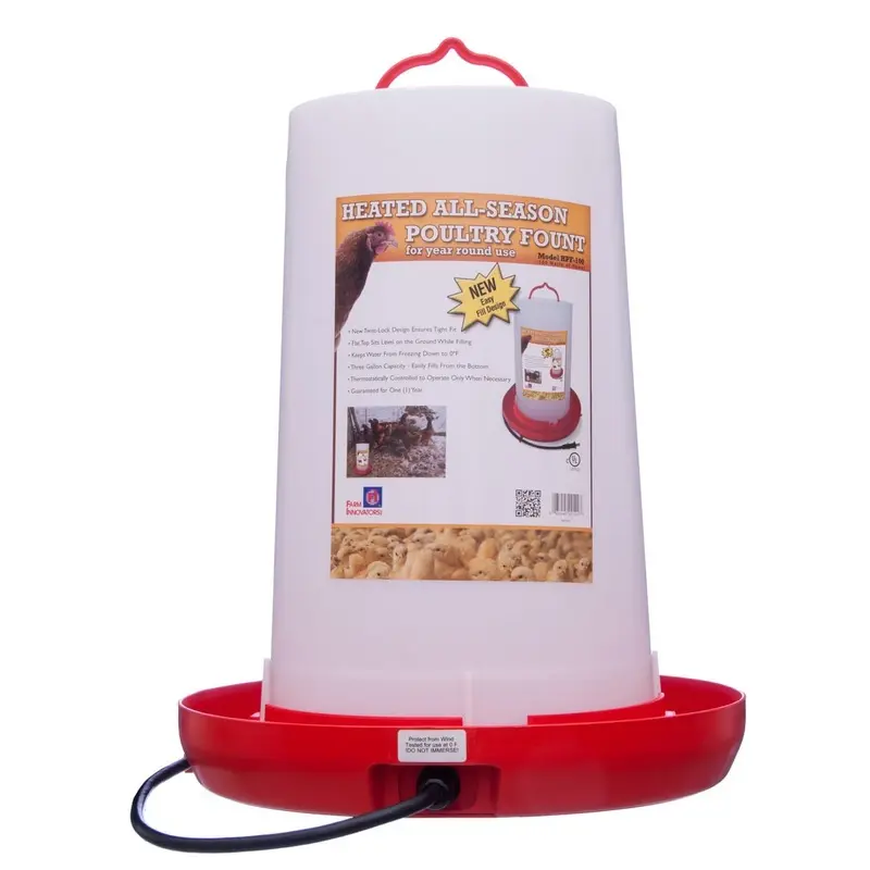 Farm Innovaters Heated Chicken Waterer, 3 Gallon