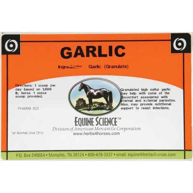 Garlic Feed-Thru Fly Control for Horses
