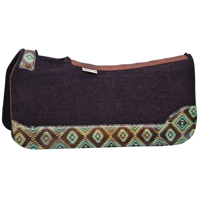 5 Star Turquoise Brown Aztec Western Saddle Pad, 30" x 30"