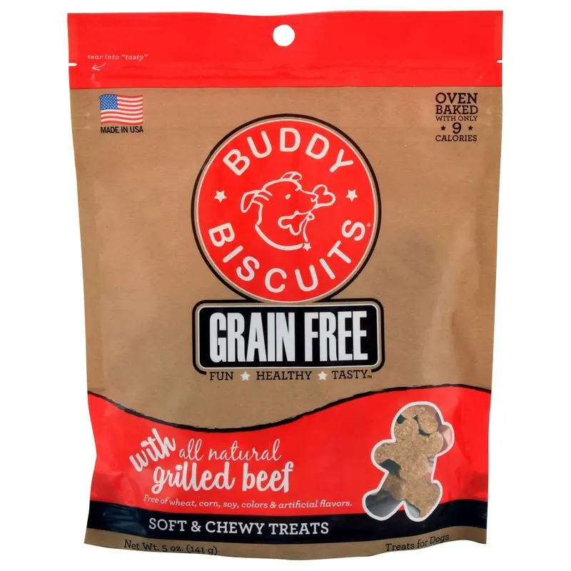 Grain Free Buddy Biscuits, Soft and Chewy Treats, 5 oz