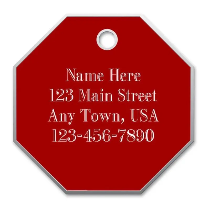 Jeffers Custom Personalized Stop Sign ID Dog Tags