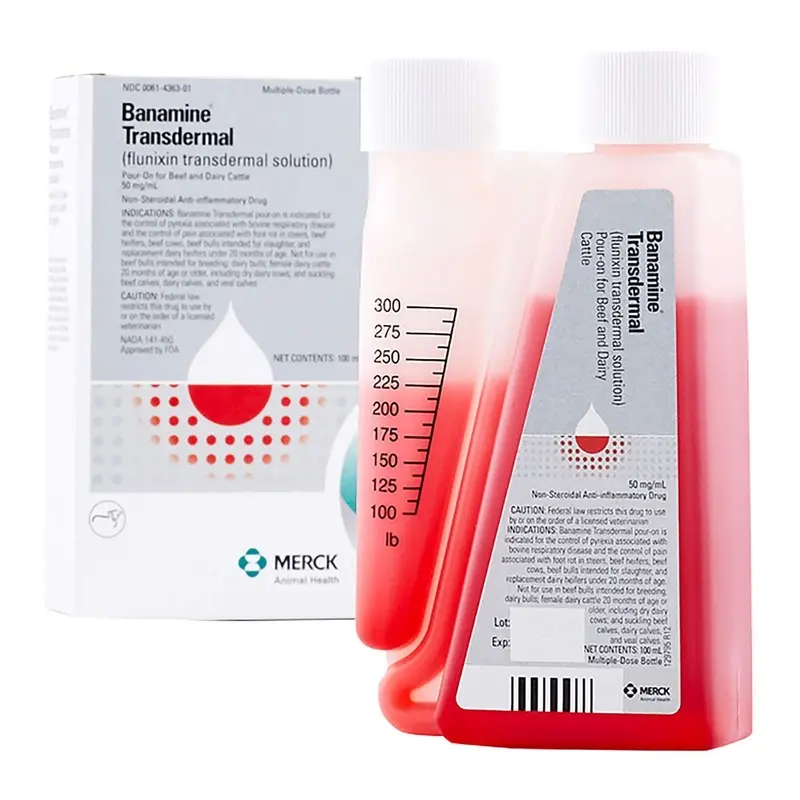 Rx Banamine Transdermal (flunixin transdermal solution) Pour-on for Cattle