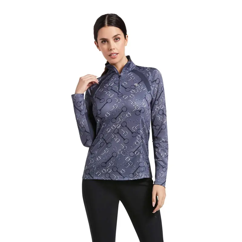 Ariat Women's Sunstopper 2.0 1/4 Zip Baselayer, Bit Print