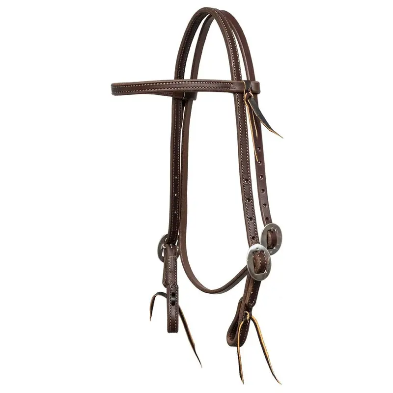 Jeffers Poplar Head Premium Doubled & Stitched Oiled Harness Browband Headstall