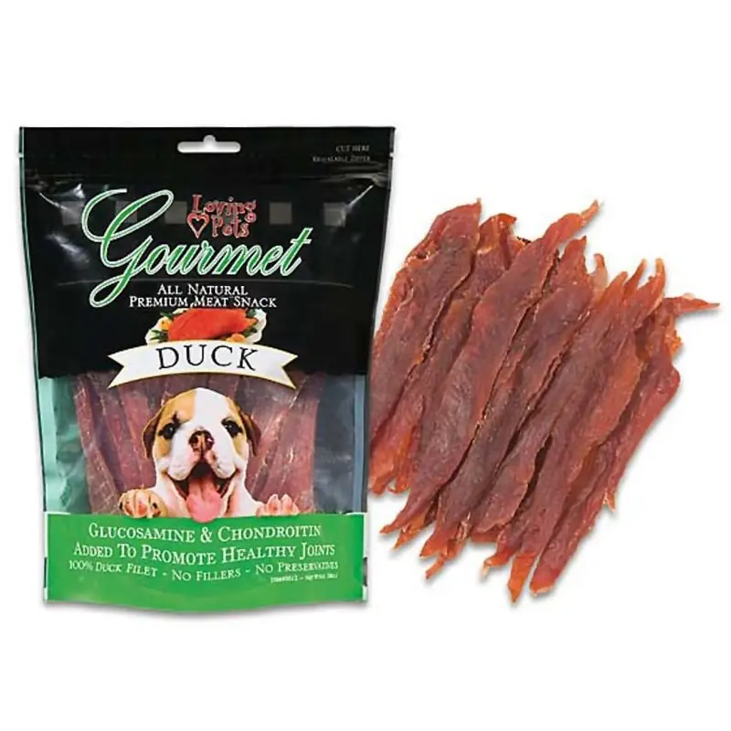 Gourmet Duck Filet Strips Dog Treats with Glucosamine & Chondroiton