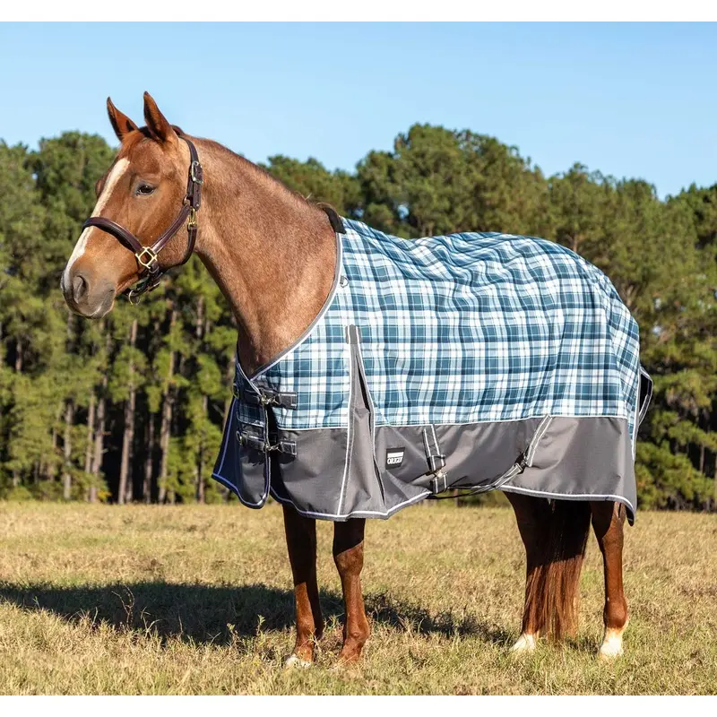 Jeffers Poplar Head Origin 600 Denier Turnout Sheet, 0 Gram, Waterloo and Cream Plaid