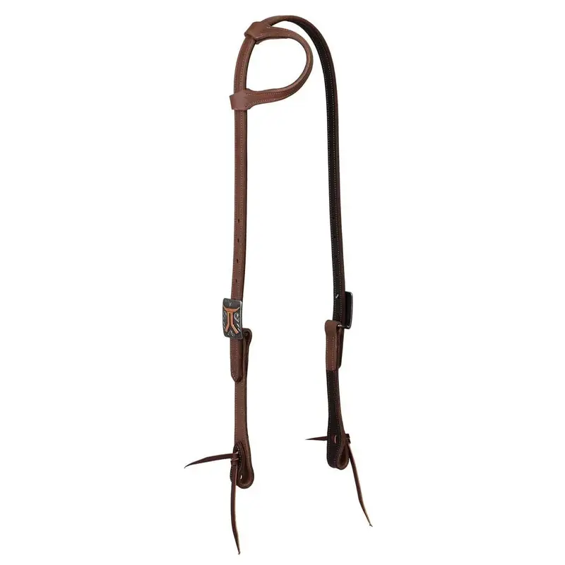 Smarty x Synergy Latigo Lined Oil Harness Leather Headstall, 3/4", Sliding Ear