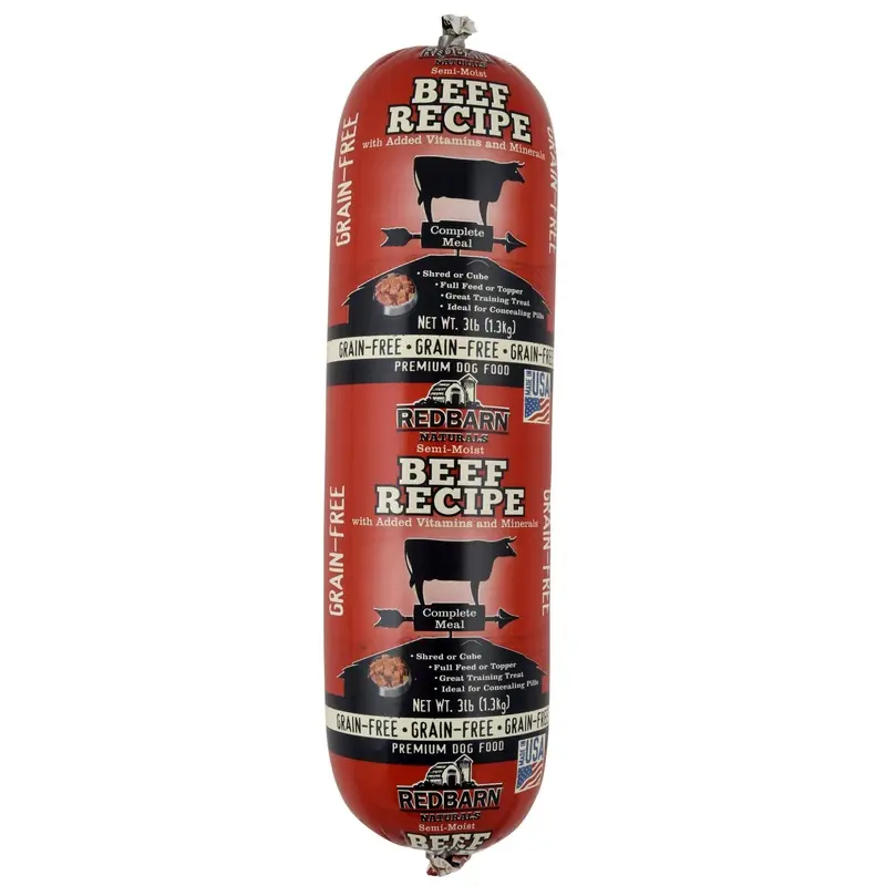 Redbarn Naturals Grain-Free Beef Recipe Dog Food Roll, 3 lb