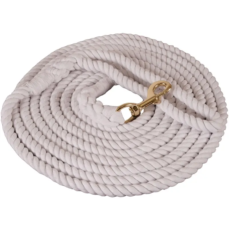 Cotton Lunge Line, 1/2" x 25' with brass-plated bolt snap