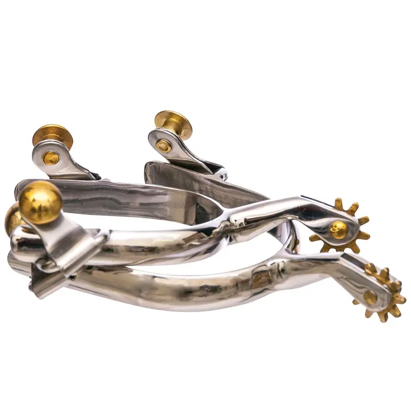 Jeffers All-Around Stainless Steel 10 Point Spurs, Pair