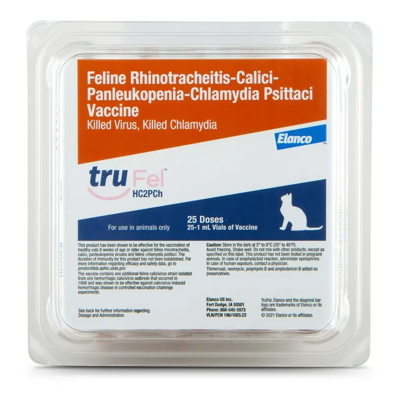 TruFel HC2PCh Cat Vaccine (formerly Fel-O-Vax IV + CaliciVax), 25 Single Doses