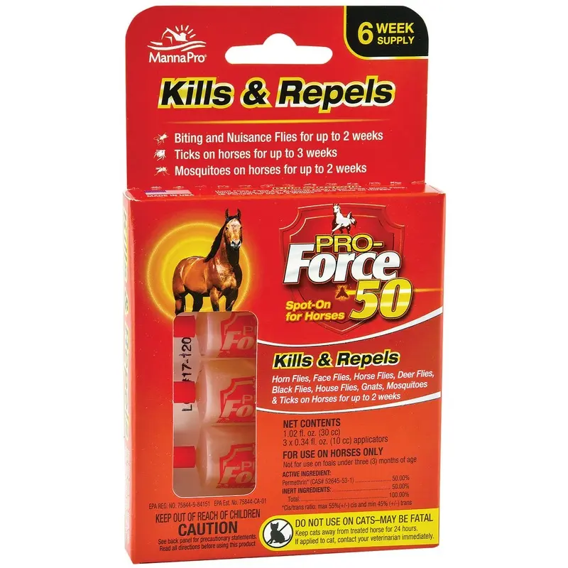 Pro Force 50 Spot On Topical Fly Treatment for Horses