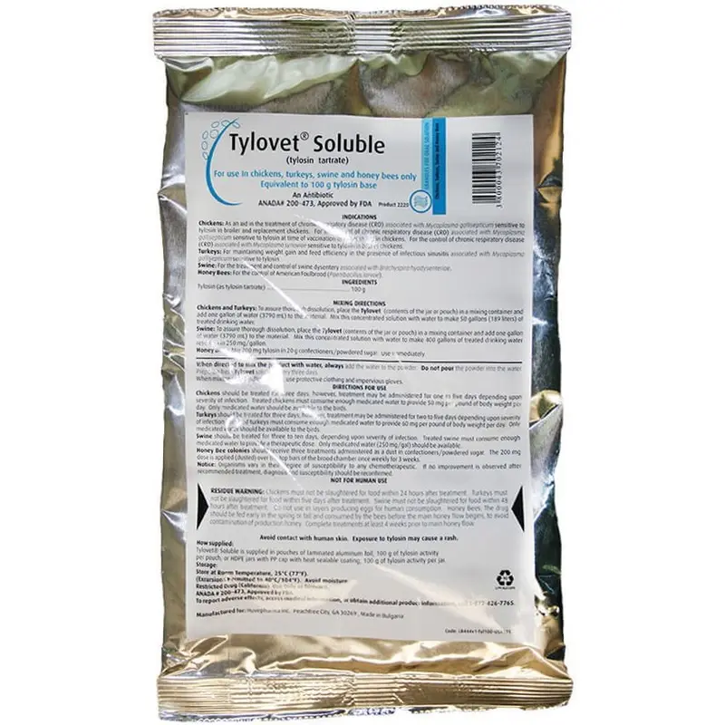 Rx Tylovet Soluble, 100 g (tylosin tartrate)