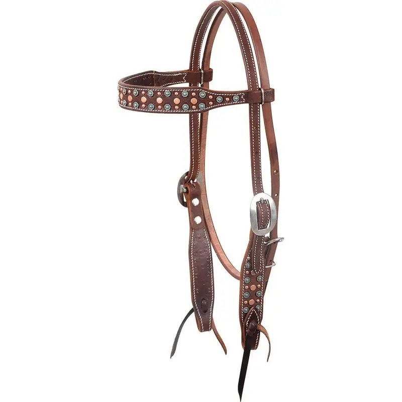 Martin Saddlery Turquoise & Copper Dots Headstall