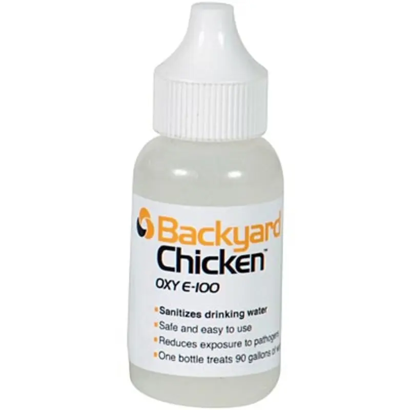 Backyard Chicken Oxy E-100 Drinking Water Additive, treats 90 gal