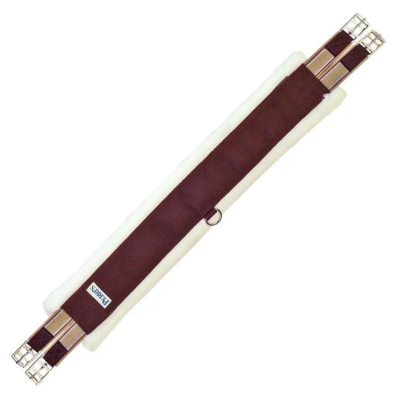 Perri's Nylon Fleece Girth, Double Elastic End, Brown