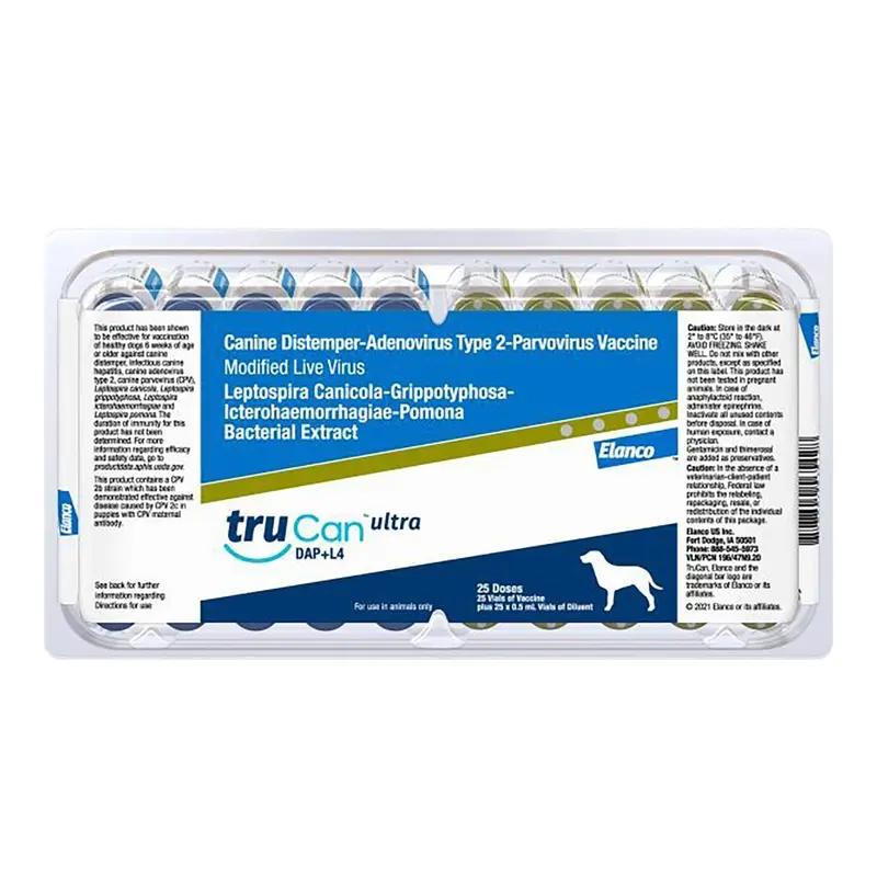 TruCan Ultra DAP+L4 / Ultra Duramune DAP+ 4L Vaccine for Dogs (25 x 1ml)