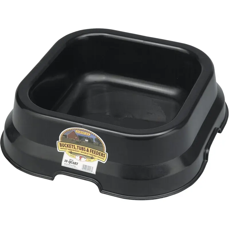 Black Plastic Feed Pan, 10 qt