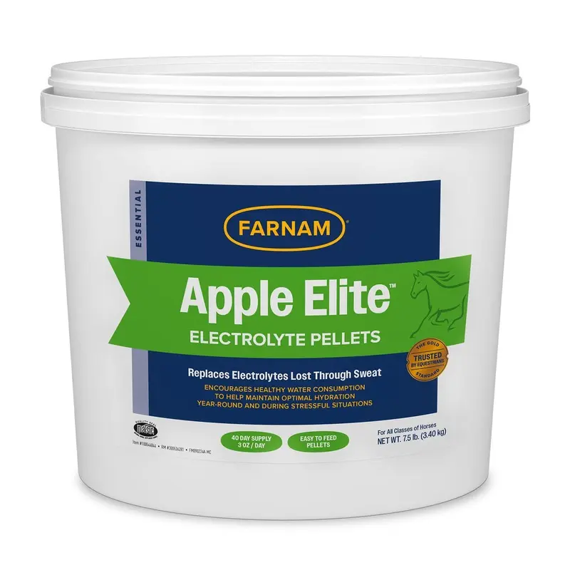 Farnam Apple Elite Electrolyte Pellets for Horses, 7.5 lbs, 40 Day Supply