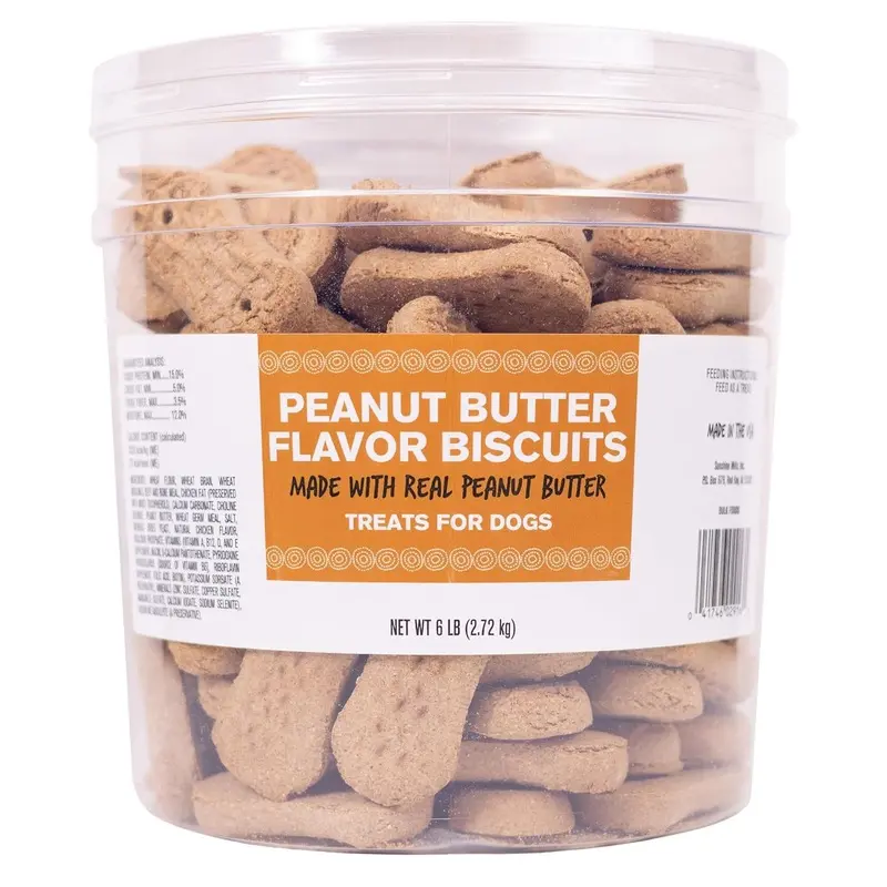 Pet Life Peanut Butter Dog Biscuits Barrels, 6 lbs