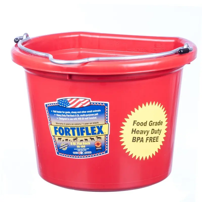 Fortiflex 2 Gallon Flat-Back Plastic Bucket