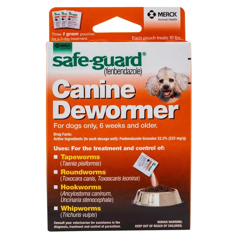 Safe-Guard Canine Fenbendazole Dewormer for Tapeworms, Roundworms, Hookworms, & Whipworms