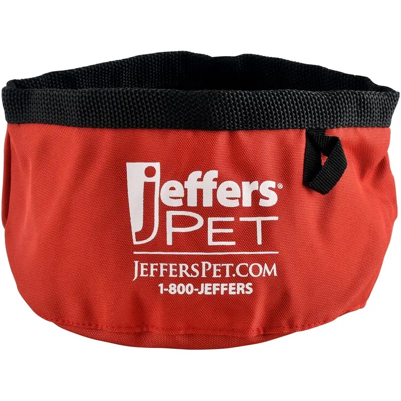 Jeffers Collapsible Travel Water & Food Pet Bowl