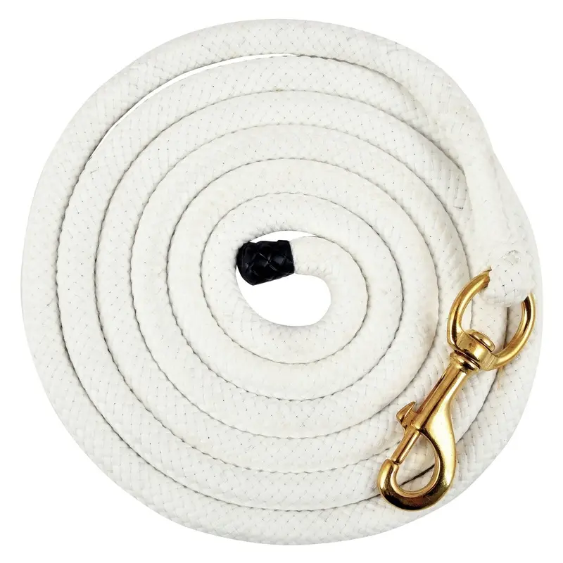 Jeffers Cotton Horse Lead Rope, 3/4" x 10'L with Brass Bolt Snap