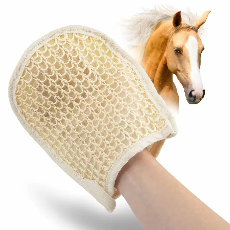 Jeffers Double-Sided Sisal/Microfiber Face Grooming Mitt for Horses
