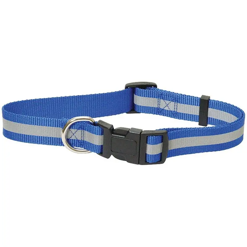 Jeffers Reflective Safety Stripe Adjustable Nylon Dog Collar, 1"W x 16"-26"L