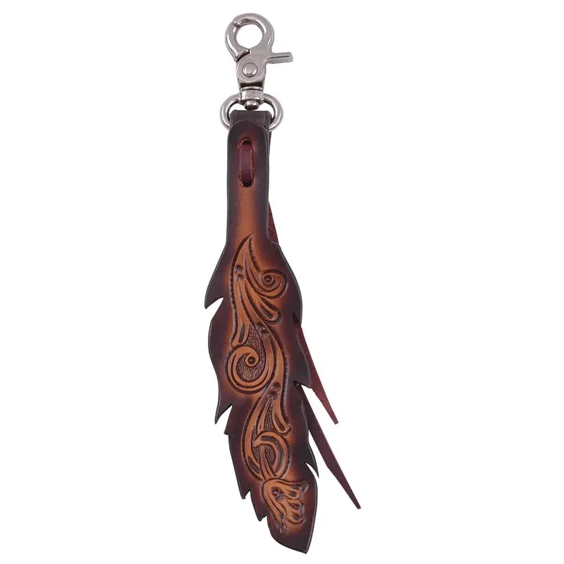 Circle Y Saddle Charm, Floral Feather