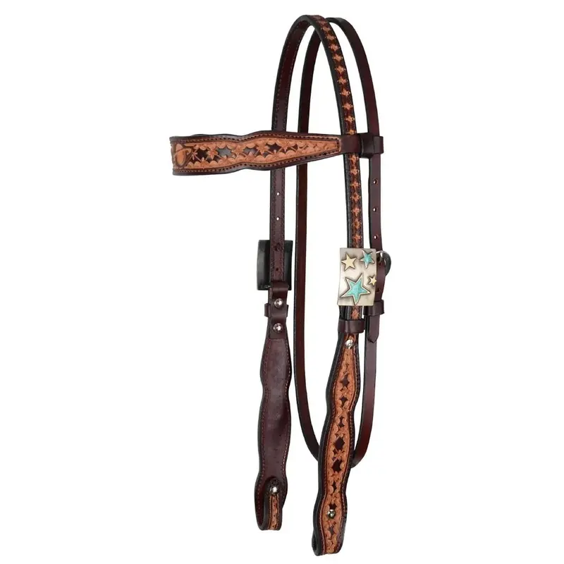 Circle Y Saturn Rising Leather Browband Headstall, Full