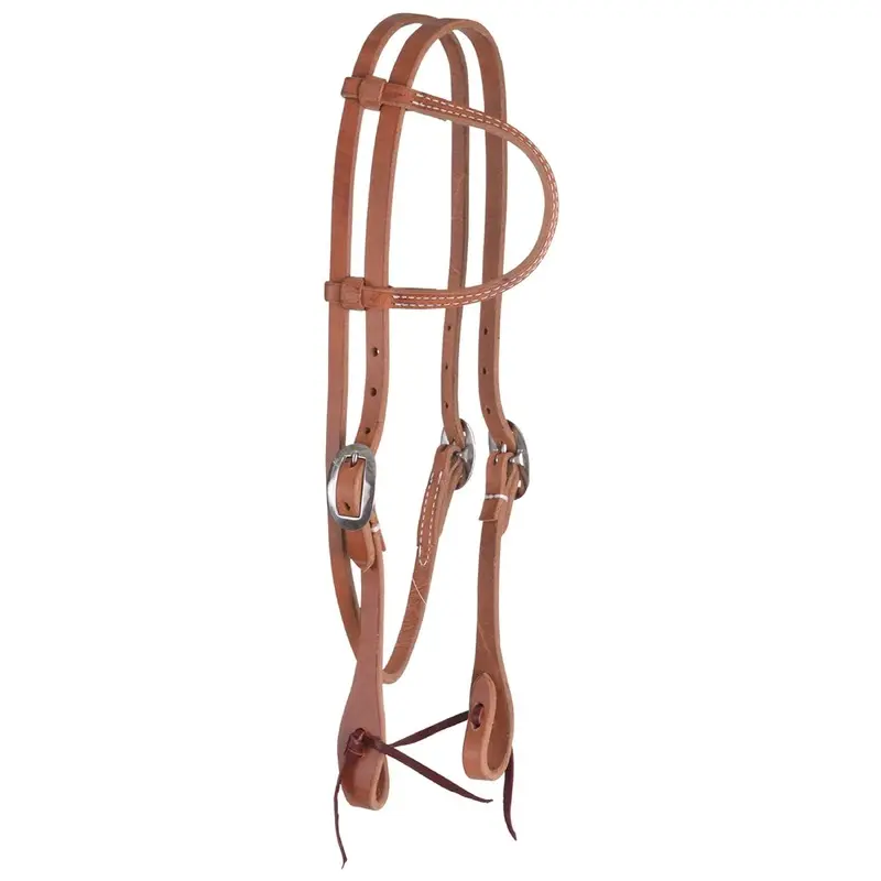 Reinsman Hermann Oak Slide Ear Headstall with Throatlatch, Full