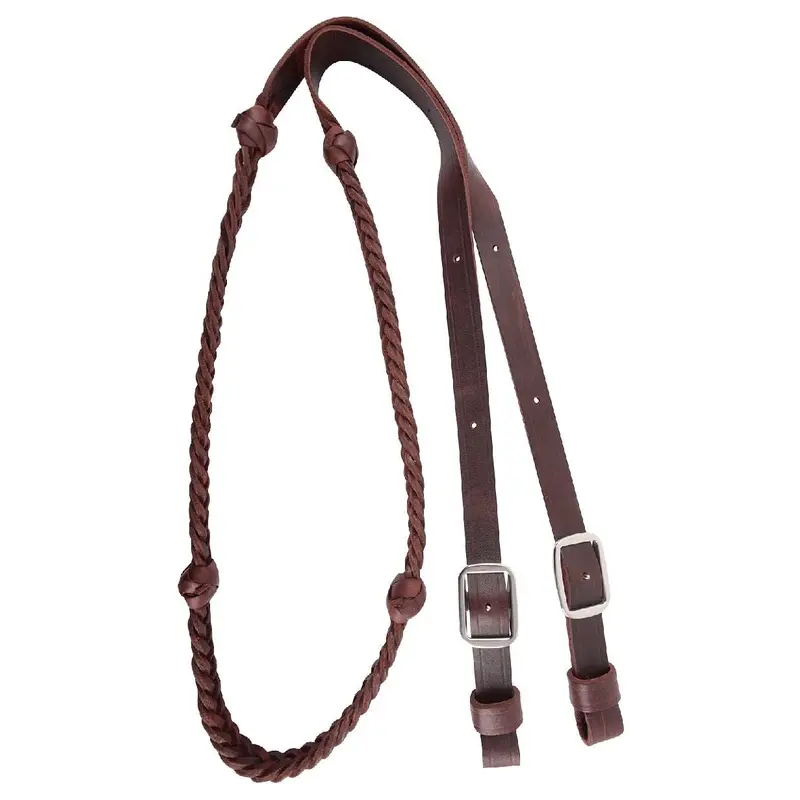 Martin Saddlery Braided 5-Strand Barrel Rein with Knots 7/8-inch Thick Buckle Ends