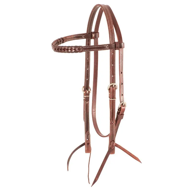 Martin Saddlery Browband Headstall with Blood Knots, Chocolate