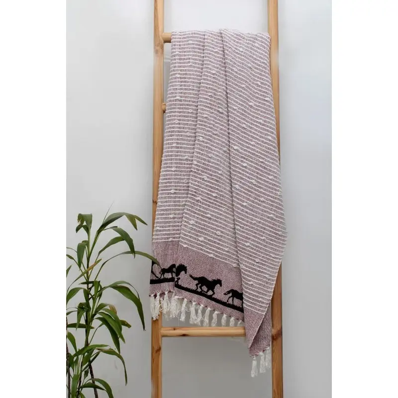 Horses Cotton Throw