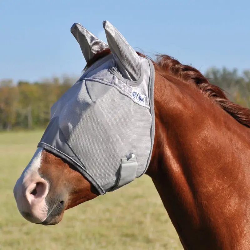 Cashel Crusader Horse Fly Mask with Ears, Grey