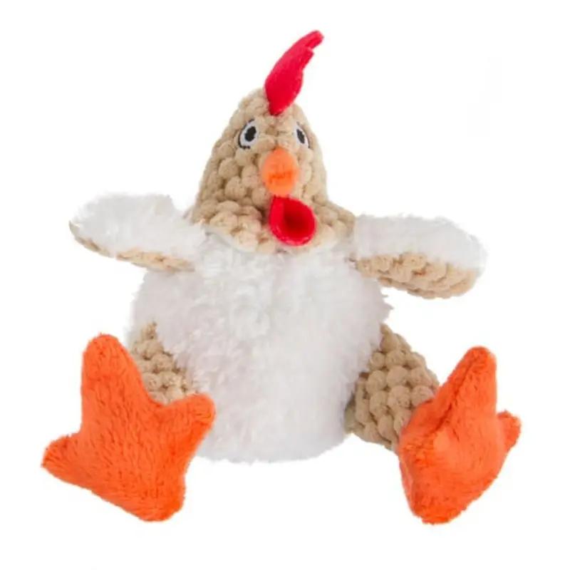 Fat White Rooster Dog Toy
