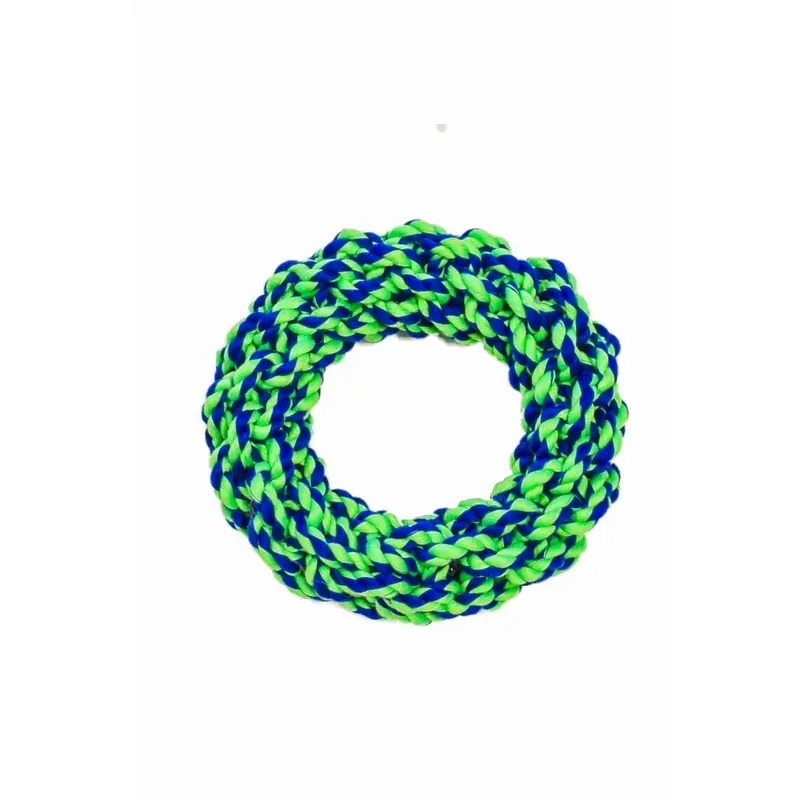 Rugged Rope 7 inch Ring Dog Toy, Tough 100% Cotton