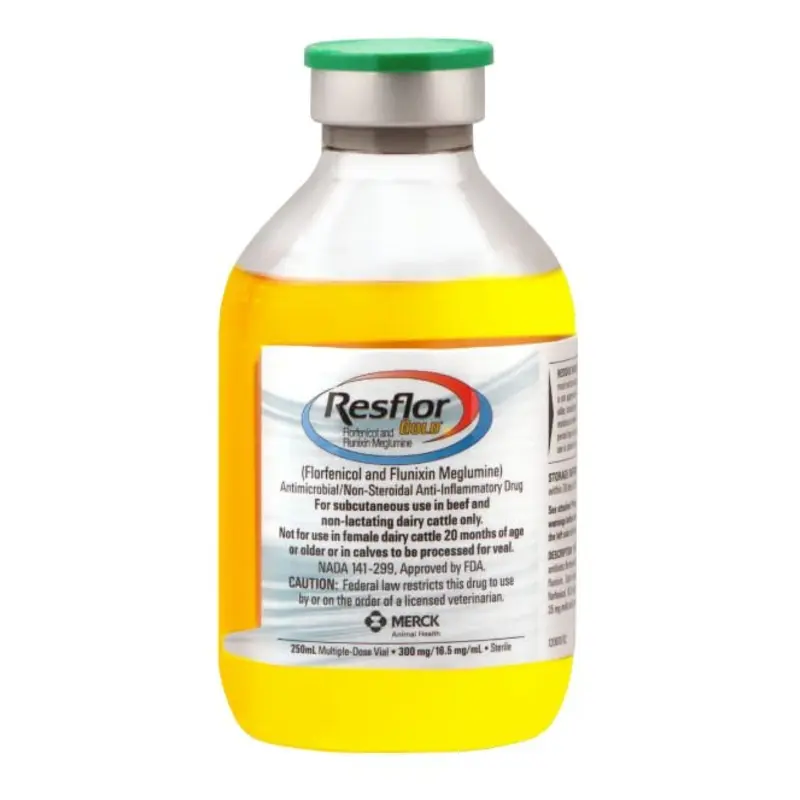 Rx Resflor Gold (florfenicol & flunixin meglumine) for Cattle