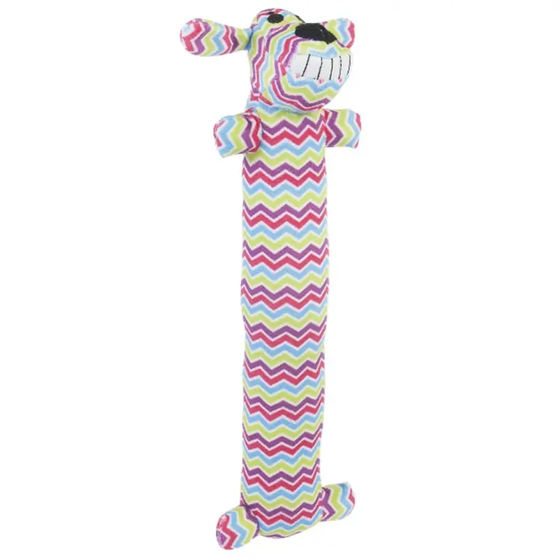 Spring Loofa Dog, Chevron, 12"