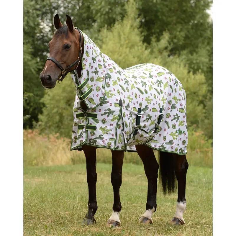 Saxon Combo Neck Horse Fly Sheet with Belly Wrap, Cactus