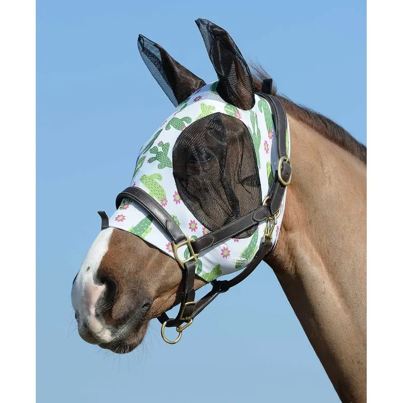 Weatherbeeta Stretch Bug Eye Saver Horse Fly Mask with Ears, Cactus