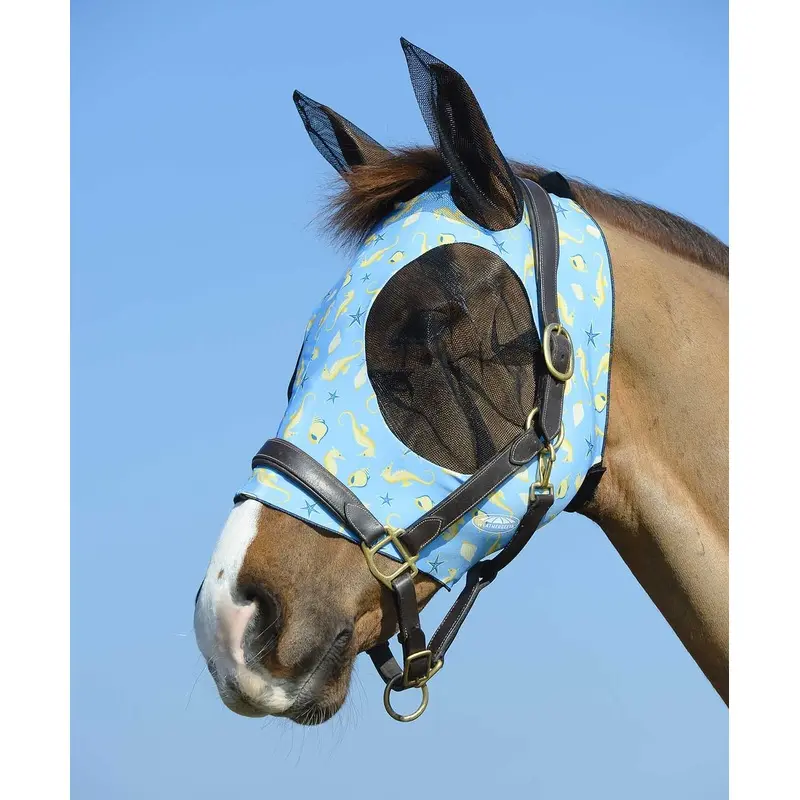 Weatherbeeta Stretch Bug Eye Saver Horse Fly Mask with Ears, Seahorse