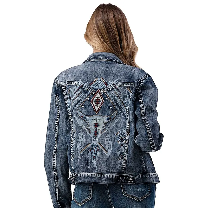 Grace in LA Steer Head Denim Jacket