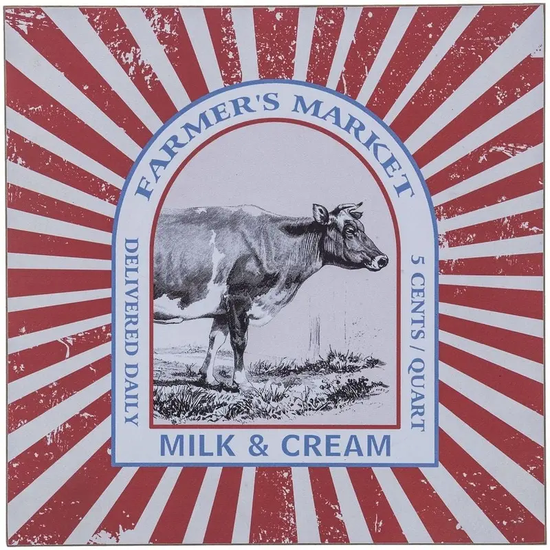 Farmer's Market Milk & Cream Wall Hanging