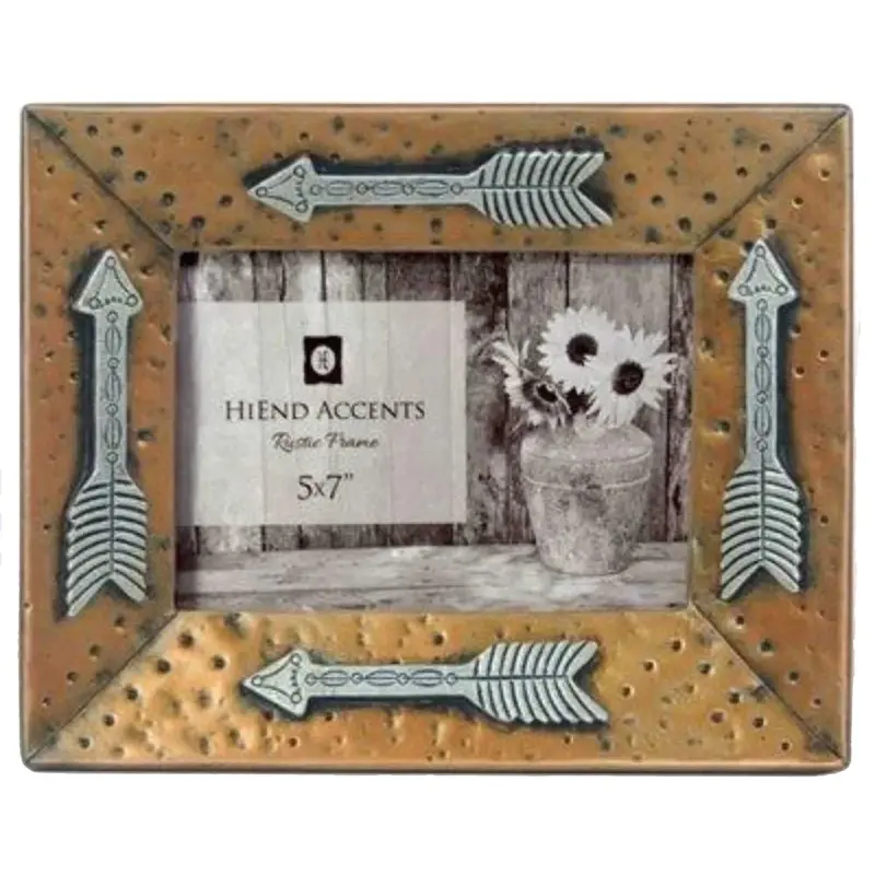 Gold Picture Frame with Arrows, 5" x 7"